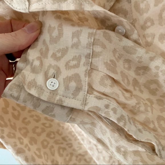 GAP linen loose fitting leopard print shirt size S - Picture 6 of 10